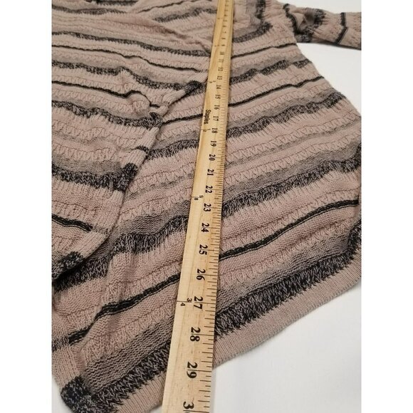 Catherines Size 2X Tan Black Striped Cascade 3/4 Sleeve‎ Open Front Cardigan - Picture 10 of 10